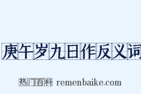 庚午岁九日作反义词是什么意思的图片